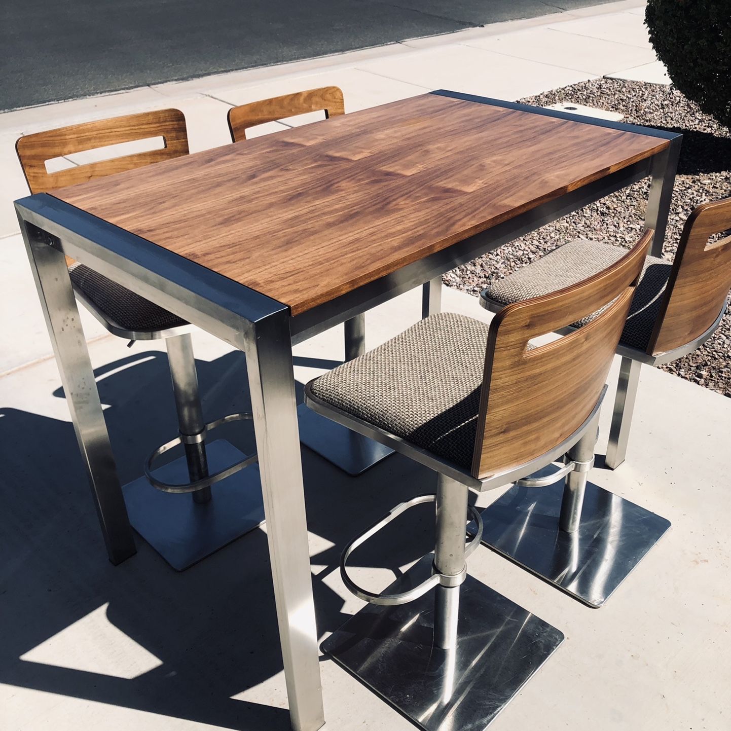 Modern Counter Or Bar Height Table And Stools