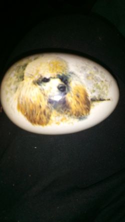 Ceramic Egg Vintage With Poodle Pick
