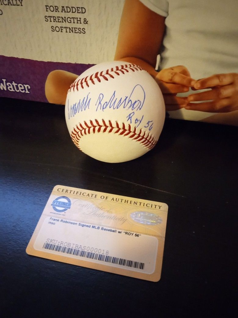 Frank Robinson Signed MLB Baseball W/Roy '56