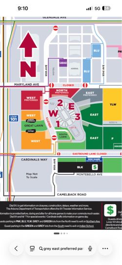 Cowboys Vs Cardinals Grey Easy Preferred Parking Pass