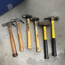 3 Claw Hammers, 2 Machines Hammers & 1 Small Sledge Hammer