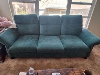 Teal Fabric 3-Seat Sofa