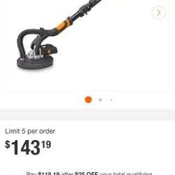 Brand New  WEN Drywall Sander 5-Amp Variable Speed w/ 15ft Hose & Discs