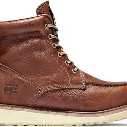 NEW SZ 8.5 Wide Timberland PRO Men Work Boots Wedge 6" Moc Soft Toe Industrial Boot Comfortable