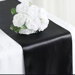 Black Satin table runner 