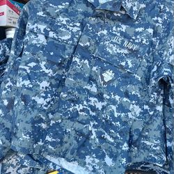 US Navy Uniform Jacket Blue Camo Small X Short

