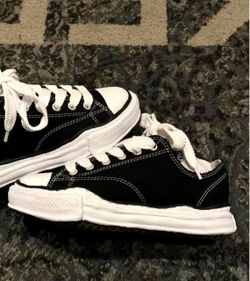 Maison Mihara Yasuhiro Unisex Low-Top Canvas Sneakers, Melted-Effect Rubber Sole, Minimalist Casual Trainers, Walking Shoes, Sports Shoes for Men