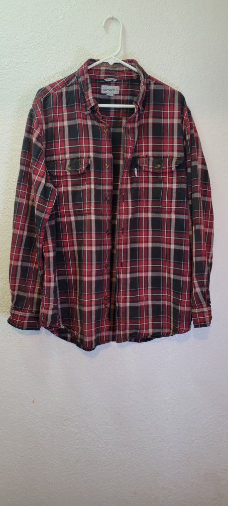 Carhartt Shirt Relaxed Fit 
Red Black Plaid
 Mens L