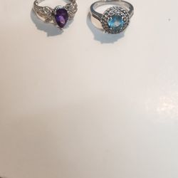 Purple Amythist, And Sappire Ring. READ DESCRIPTION 