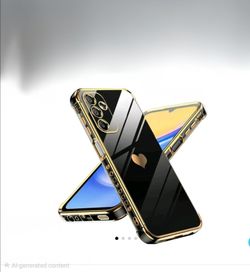 Luxury Plating Phone Case with Heart, Compatible w/ Samsung Galaxy A15-G5