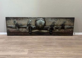 Large Metal Airplane Wall Art