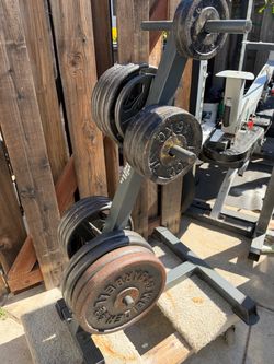 Standard size weights 1” inch diameter plus stand