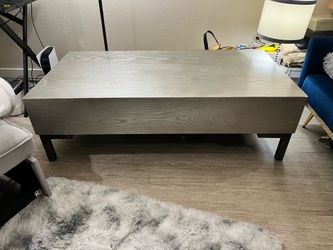 Silver Modern Coffee Table with Iron Legs
