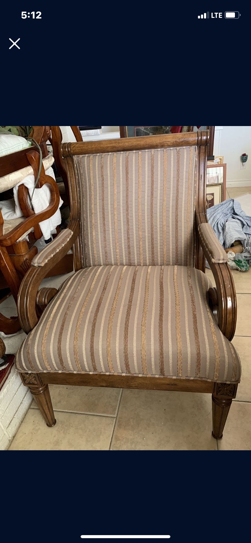 Fabric/Wooden Armchair