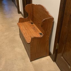 Solid Wood Stool W Storage Space