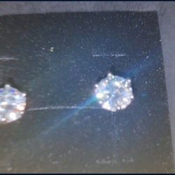 6.5mm Moissanite Round Stud Earrings