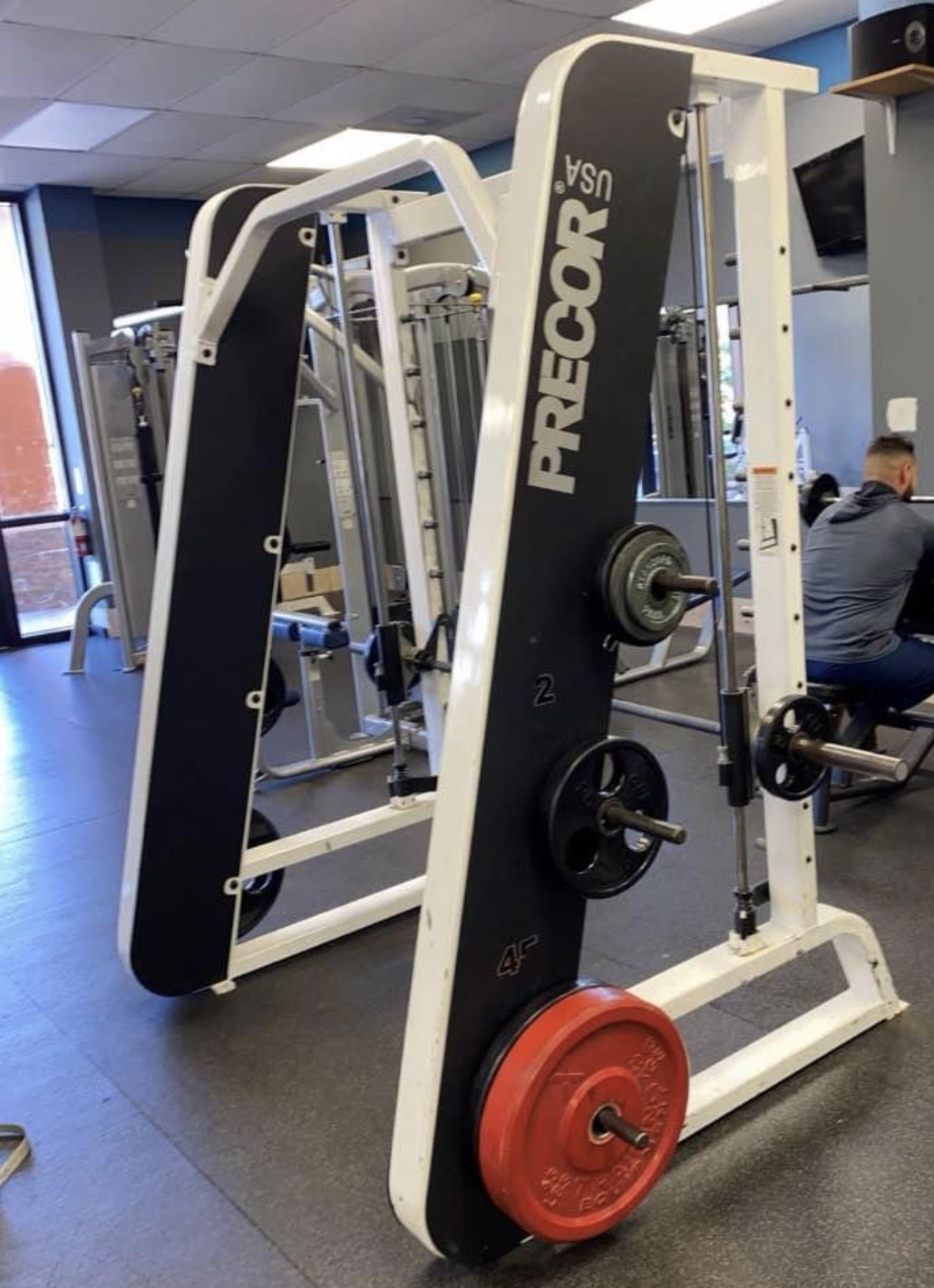 Precor Icarian Commercial Gym Olympic Smith Machine Counterbalanced