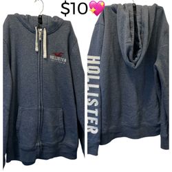 Hollister Blue Zipper Sweatshirt /Hoodie Men’s Large  Pre Owned💖💖M5