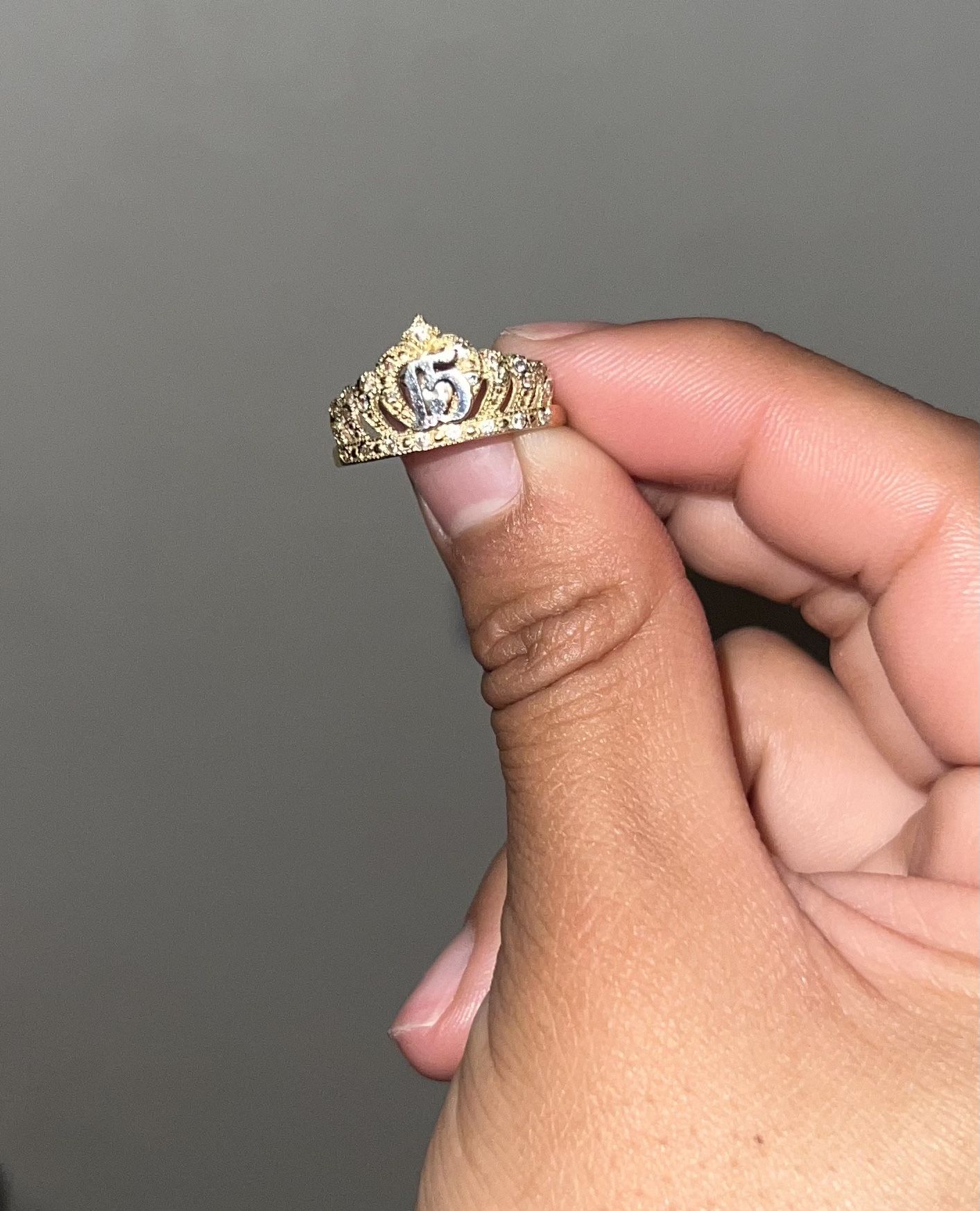 14K quinceañera ring