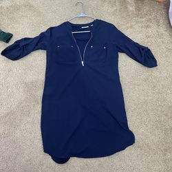 Navy Blue Dress with pockets 