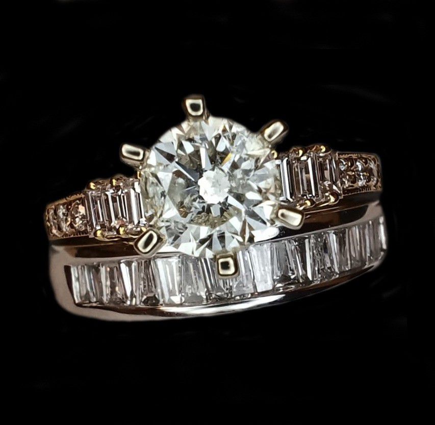1.80 carat diamond engagement ring set new