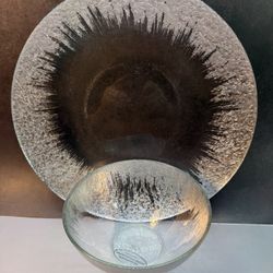 $9. Each or lot for $109.  Z Gallerie Solaris Silver Display Glassware. (1) Dinner plate (6) bowls (6) salad size plates. Candy, snack, cookie glasswa