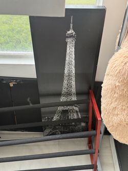 Eiffel Tower Canvas Wall Art Black