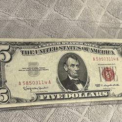 5 Dollar Old Red Note