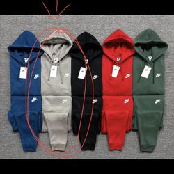 Beige Men Nike Zip-up Sweat Suit