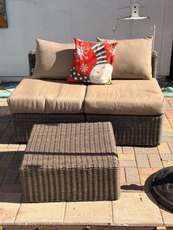3-Piece All-Weather Resin Wicker Patio Set - Seats & Coffee Table