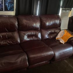 Full size electric leather couch