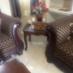 Couches And Wooden Stand 