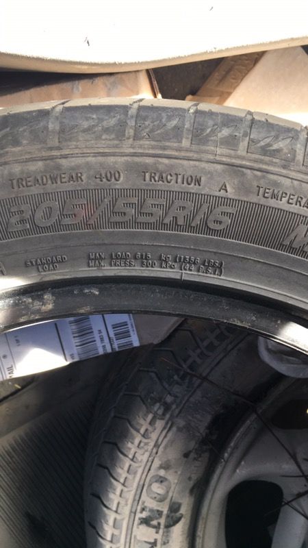 6 tires 4 regular tread and 2 snow tires. 175 for all. 3/4 tread on all of them