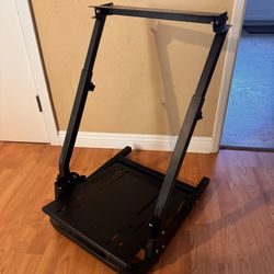 Adjustable Sim Racing Wheel Stand Frame - Fits Logitech G29/G920/G923 & More - Black Metal Cockpit Base