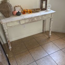 Antique White Vintage Console Entryway Sofa Table