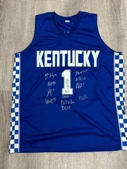 Coach John Calipari & 2021 Kentucky Wildcats Multi-Signed Jersey - Beckett BAS COA Certified
