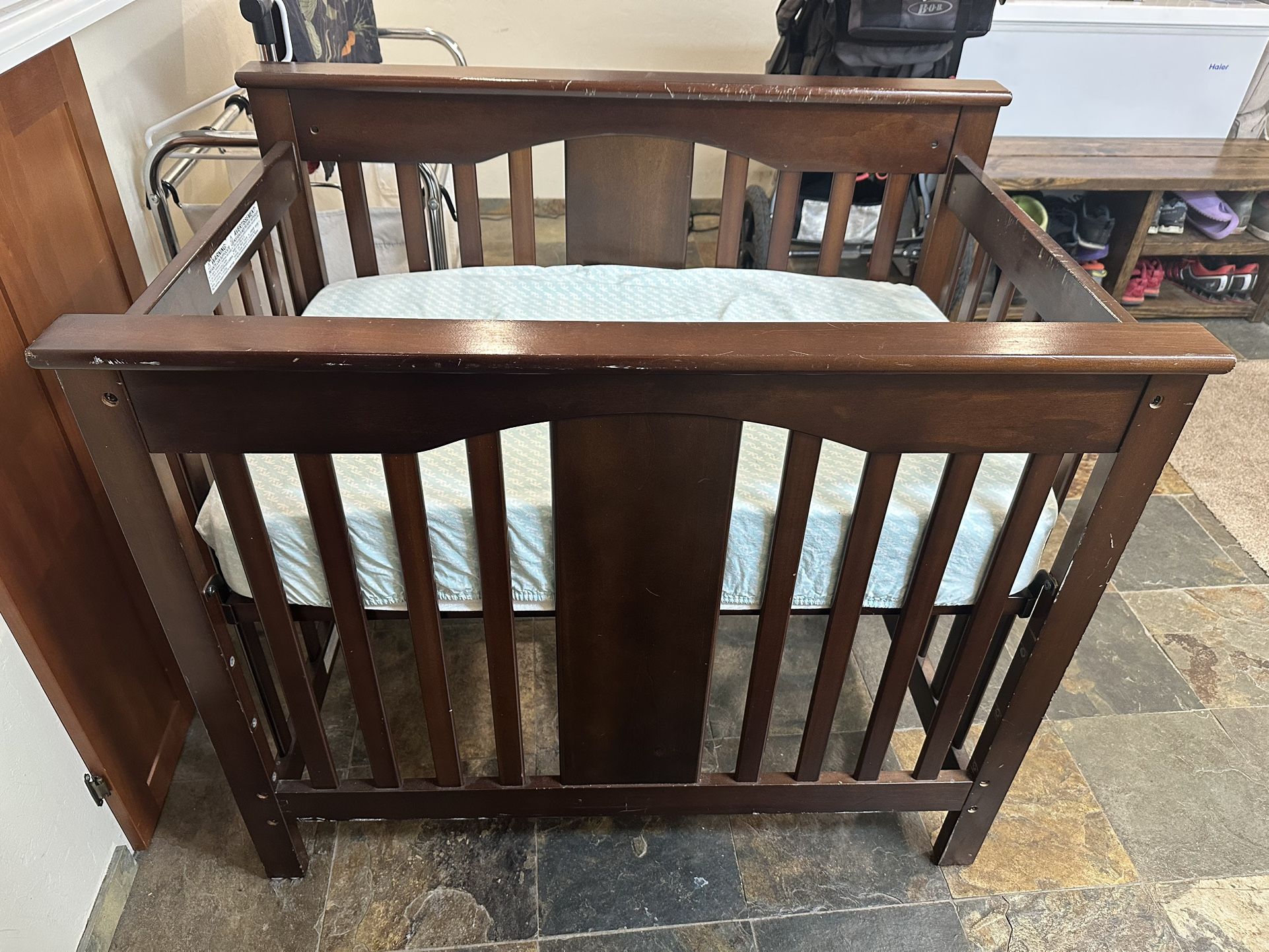 Mini Crib With mattress 