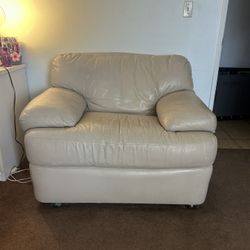 Beige Leather Couch