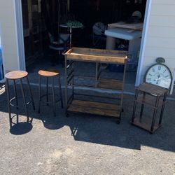 New Bar Cart,  Stools, and Side Table