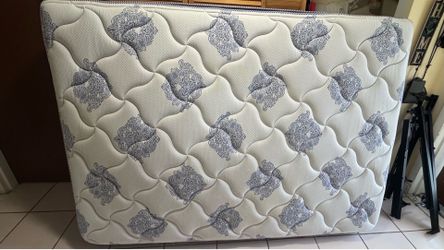 Queen mattress  with box spring and rails bed