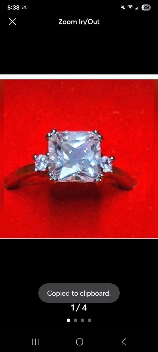 Beautiful Moissanite & .925 Sterling Silver Ring Size 7 US