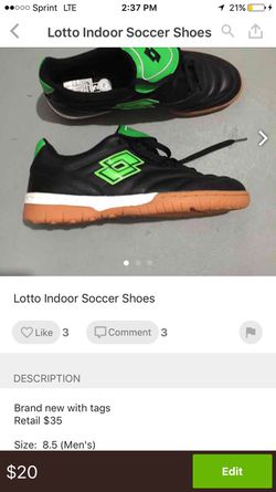 Pef Talloos licentie Lotto indoor soccer shoes for Sale in Trenton, MI - OfferUp