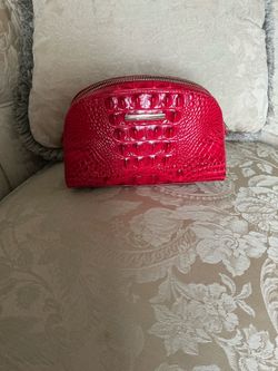 Brahmin Red Croc-Embossed leather Cosmetic Case