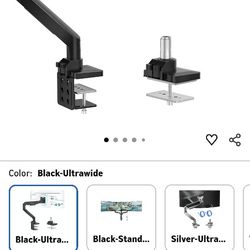 WALI Ultrawide Monitor Arm for 17-49 Inch Heavy Duty Curved Screens, Holds up to 44 Lbs, Adjustable Gas Spring Single Monitor Desk Mount with C-Clamp,
