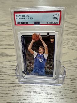 Cooper Flagg Rookie Card #201 PSA 9 Mint – 2025 Topps Mavericks RC