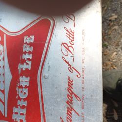 Vintage aluminum beer cooler.