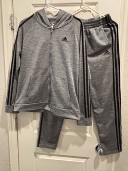 Adidas Boys 2-Piece Set Gray Hoodie & Sweatpants XL (20)