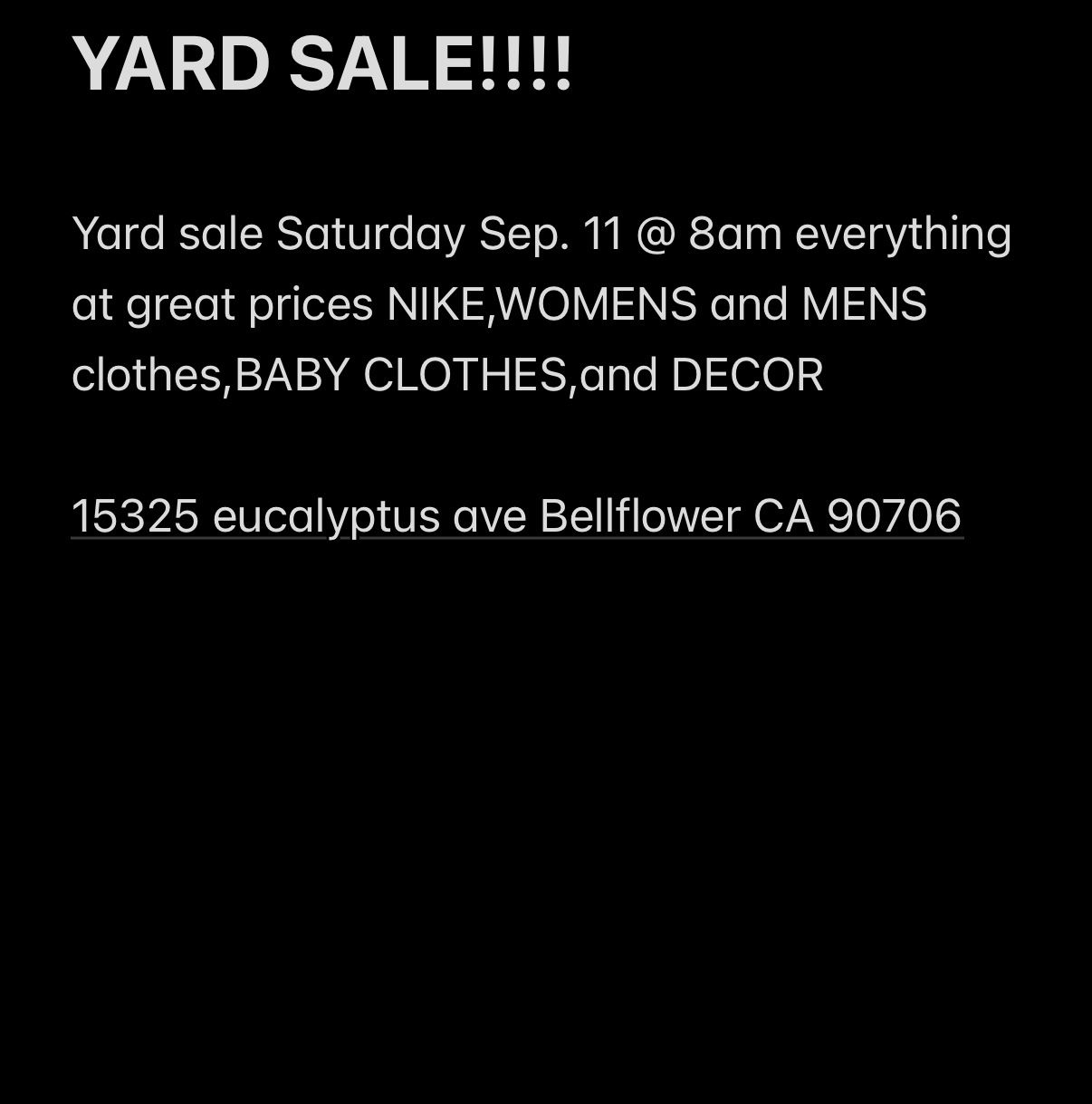 YARD SALE