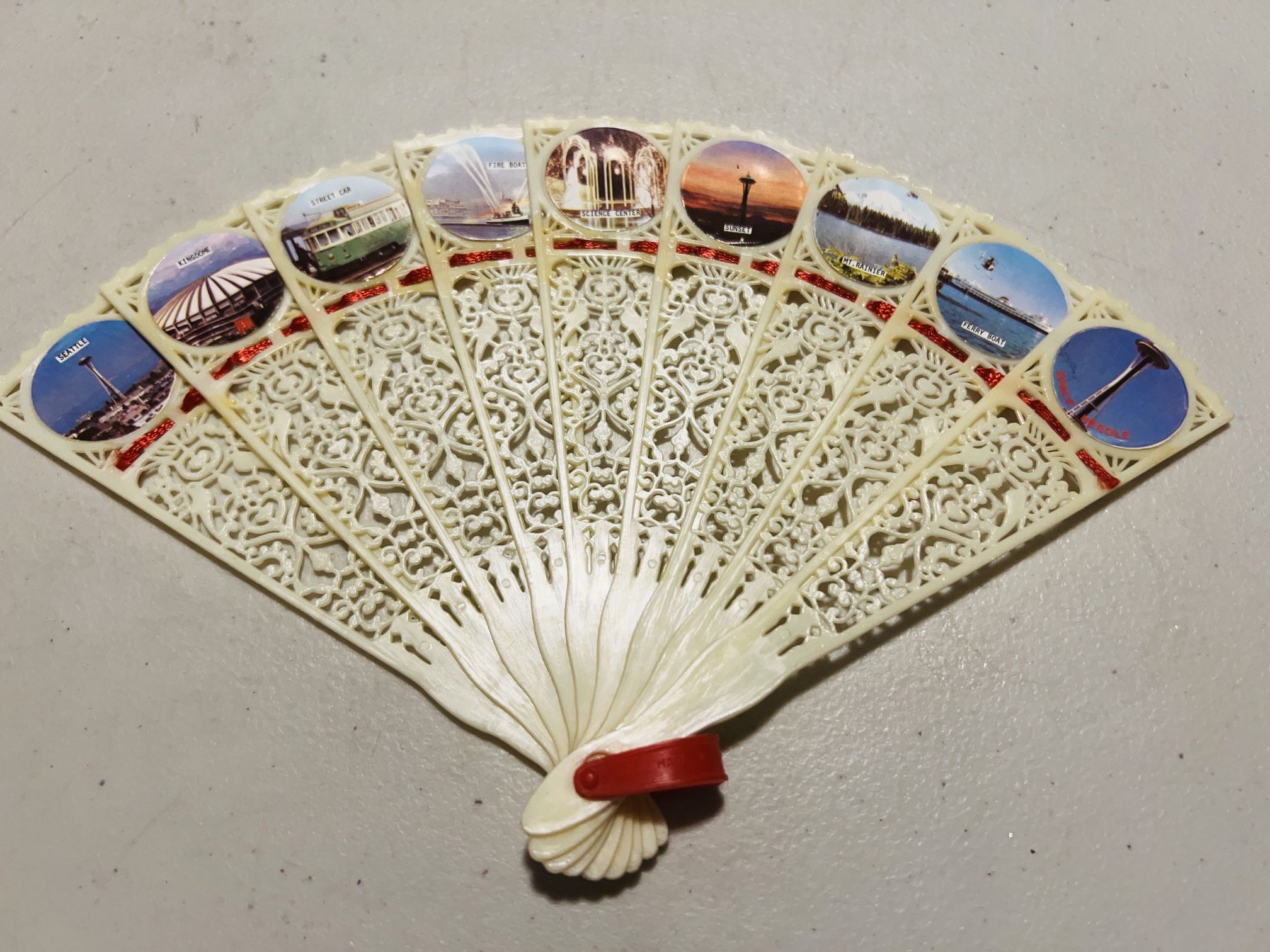 1960’s Vintage Seattle Souvenir Fan $3 Broadway & Pantano Are.
