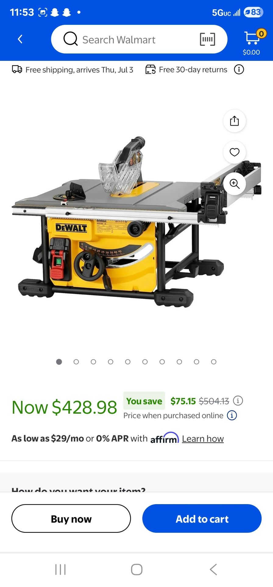 Dewalt Table Saw